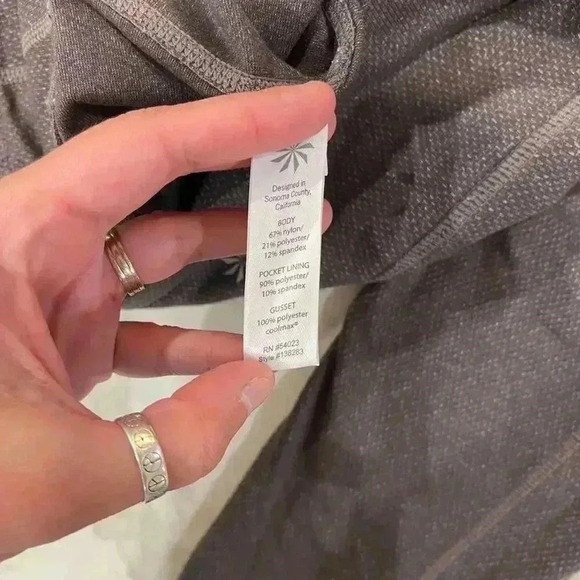 Athleta Pixy Drifter Textured Brown Activewear Leggings Womens Medium ZipPockets - Picture 6 of 8